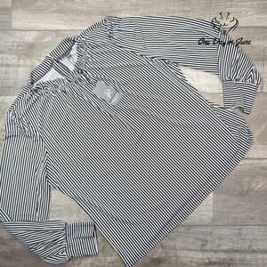 Adrianna Papell Long Sleeve Striped Top Size XL